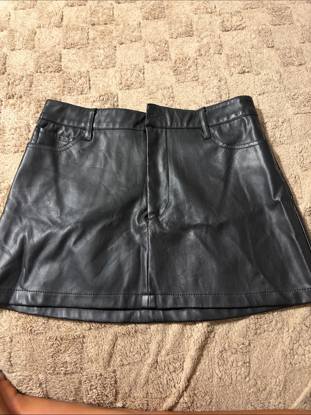 Fashion Nova Black Faux Leather Mini Skirt